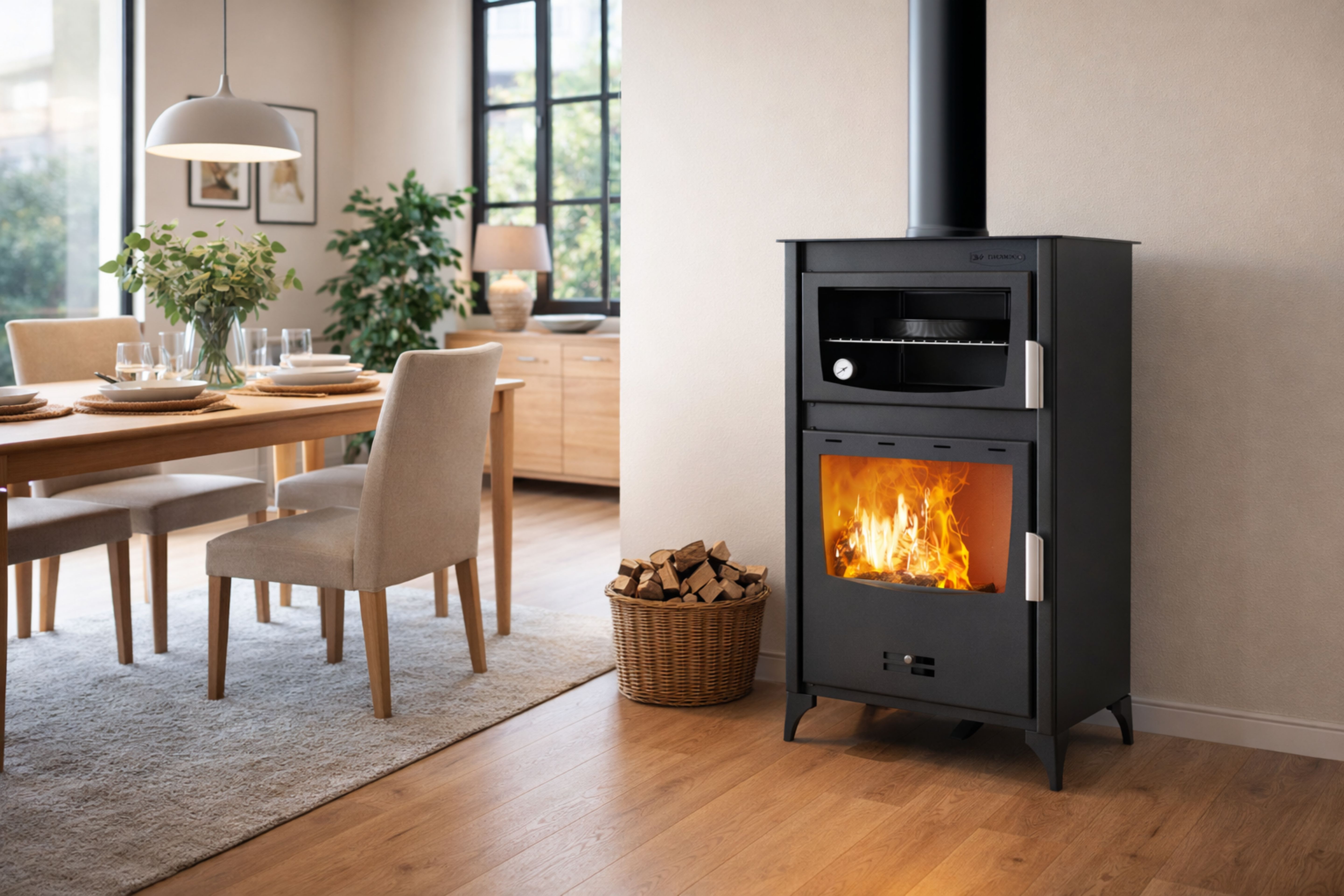 Τζάκι με ξύλα και φούρνο